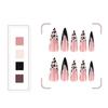 24Pcs Leopard Press On Nail Glossy False Nail Long Winter Artificial Nail Full Cover Stick On Nail Easy To Apply