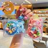 Rotating Fishing Fishing Toy Keychain Anti Loss Car Key Ring Cartoon Bag Pendant  Birthday Gift