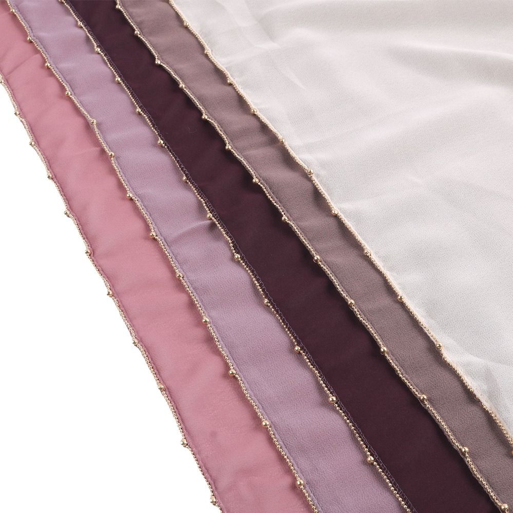 Long Ethnic Style Scarf Solid Color Islamic Turban Elegant Hijab Scarf  Women