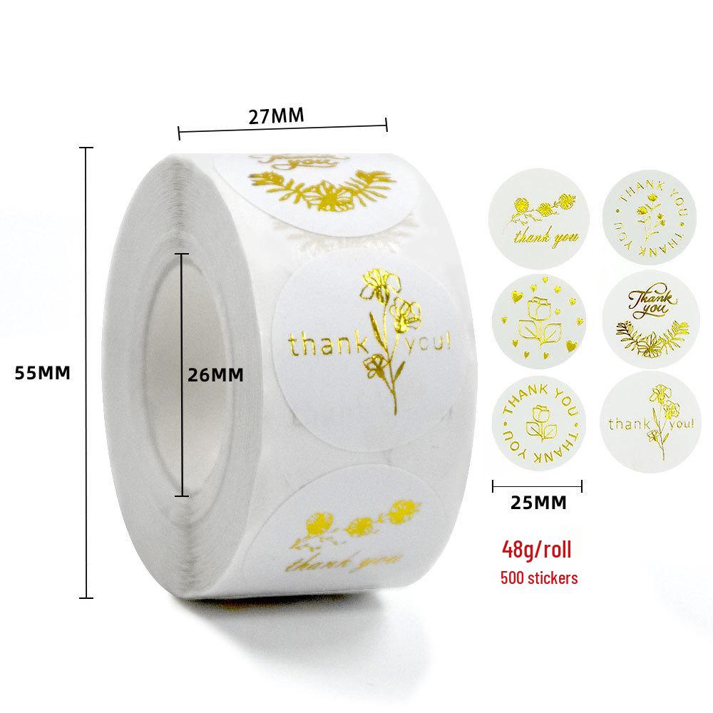 Gold Foil Stamped Colored Kraft Paper Labels for Takeaway & Baking Packaging