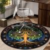 Yin-yang Tree Of Life Round Carpet Chair Cushion Round Entryway Rug, Soft Round Rugs for Living Room, Bedroom, Circle Carpet Decor Gifts