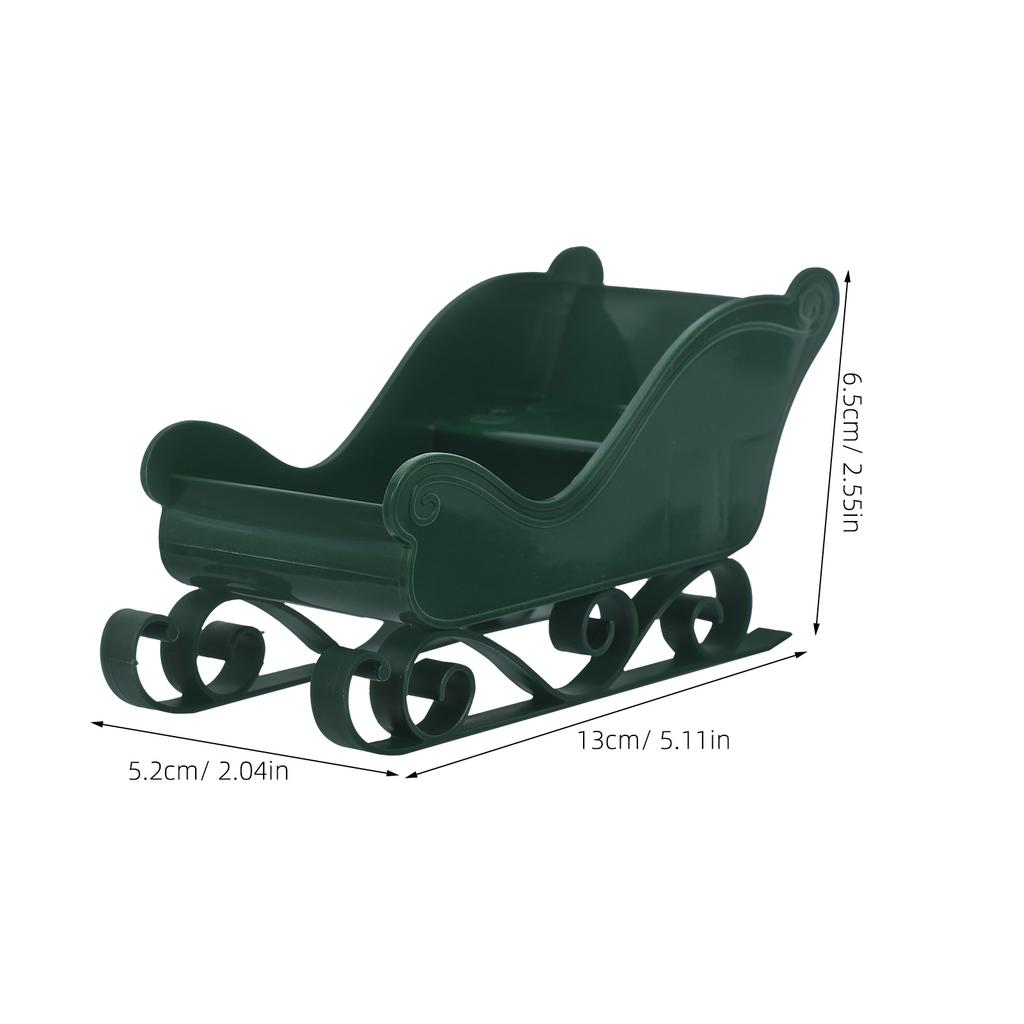 2pcs Small Santa Sleigh Plastic Desk Display Bowl & Basket Christmas Village Displays Office Decor Mantelpiece Centerpiece Sleds