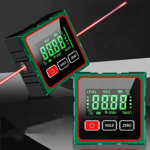 Digital Angle Finder, 4-Sided Strong Magnetic Angle Gauge, Backlit Cube Inclinometer, Woodworking Measuring Tool, Table Saw Miter Protractor, Hanging