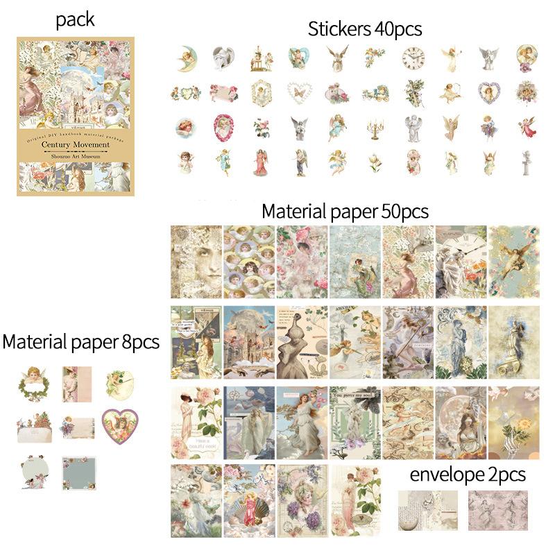 100 pcs/pack Vintage stickers Material paper Scrapbooking Creative DIY Diary album materials DIY Junk Journal Supplies