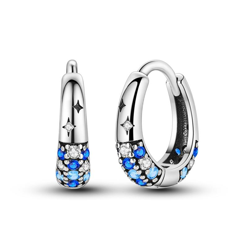 2025 New 925 Sterling copper Hoop Earrings Flowers Zircon Drop Earrings Stud For Woman Fine Birthday Wedding Party Zircon Gifts