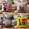 NoGameNoLife Anime Cushion Cover Anti-dustmite Pillowcase Invisible Zipper Silky Short Plush Sofa Cushion Cover