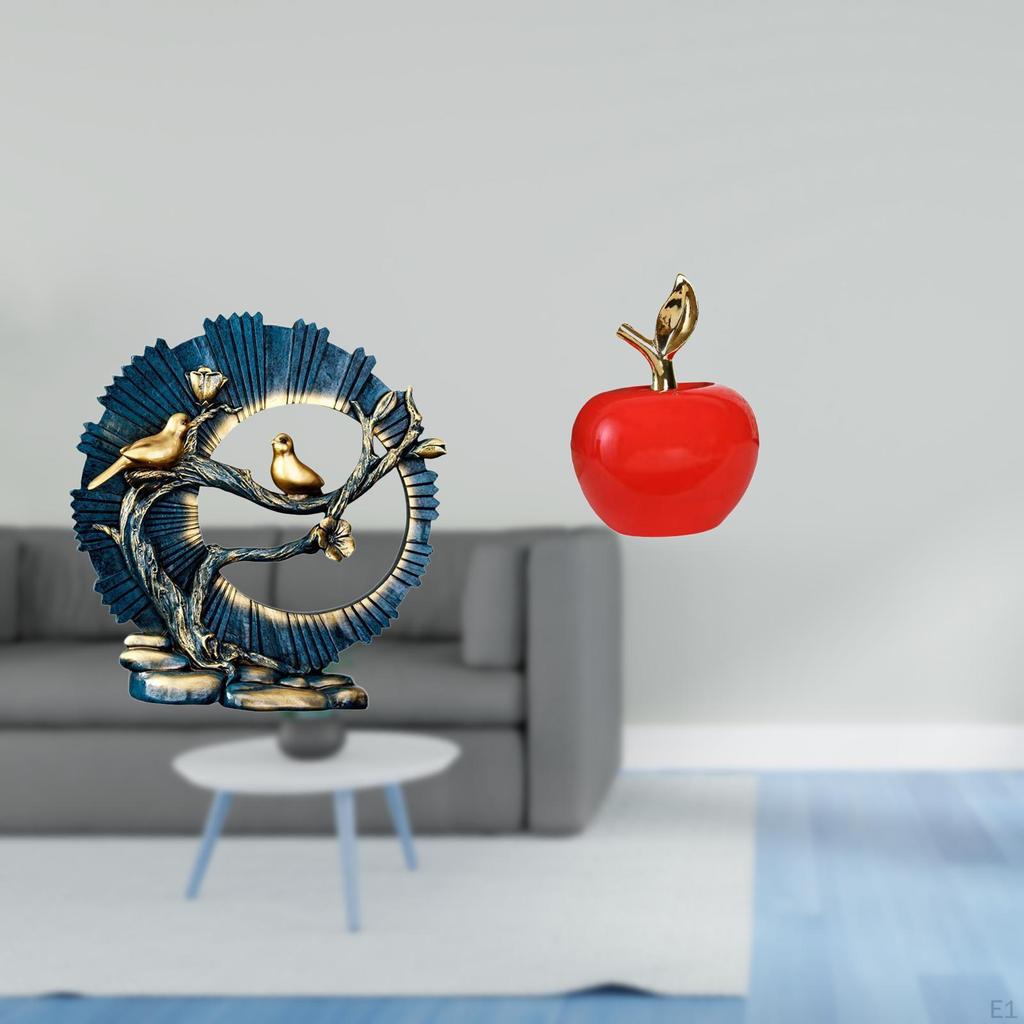 Figurine Craft Knick Knack Resin Statue Artwork Home Decoration Ceramic Fruit Sculpture for Room