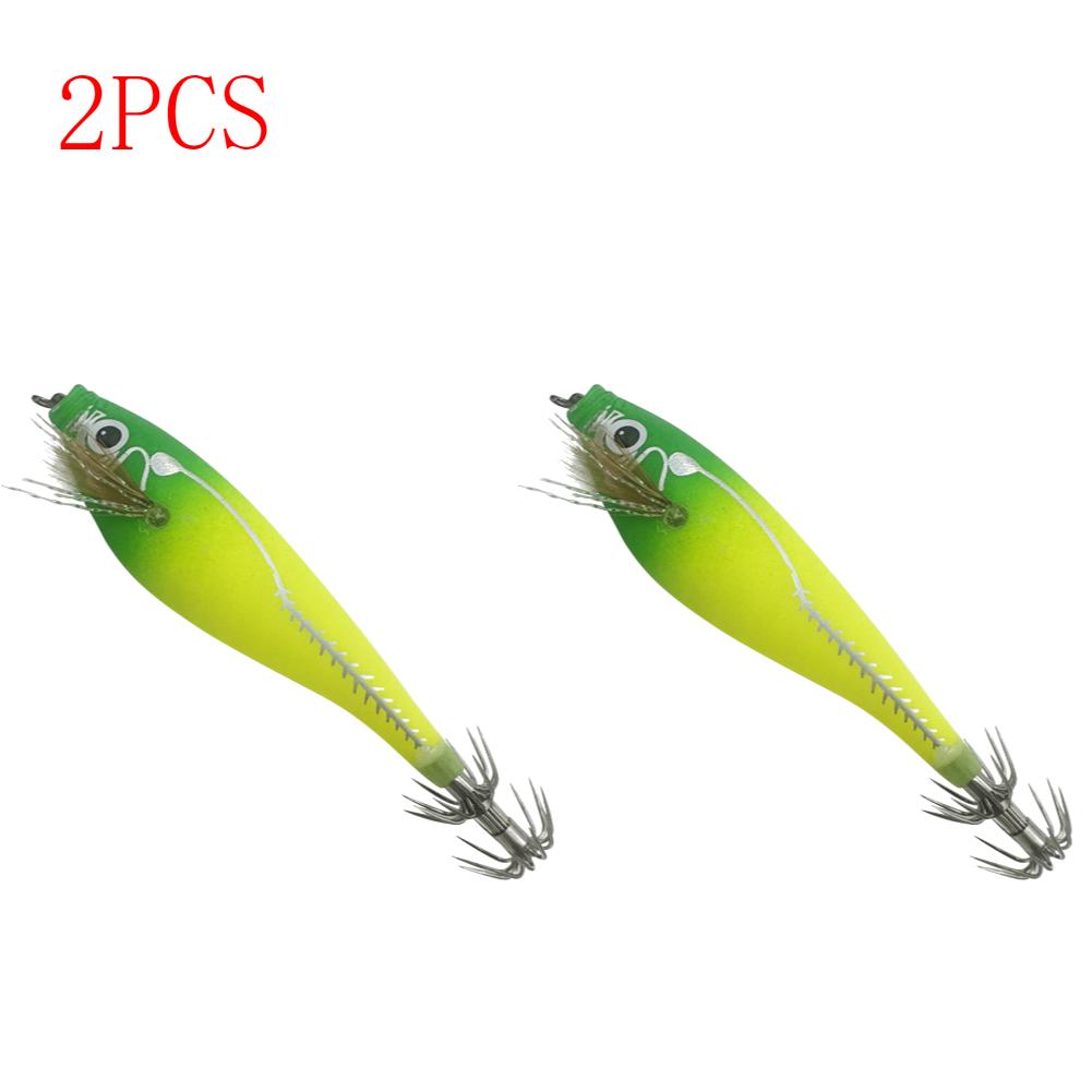 3 To 1 PCS Shrimp Fishing Bait Squid Fish Hook Wooden Octopus Fishing Bait Cuttlefish Artificial Fishing Bait Hard Bait Swinging Fishing Gear
