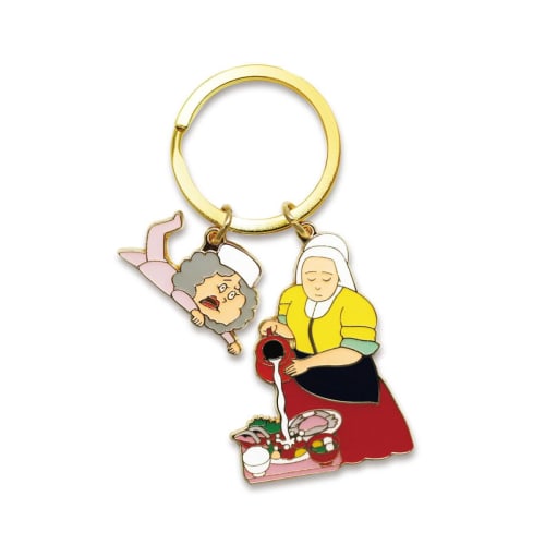 

Biju Tune! Key Ring (Woman Pouring Milk into Everything) BC-KR036