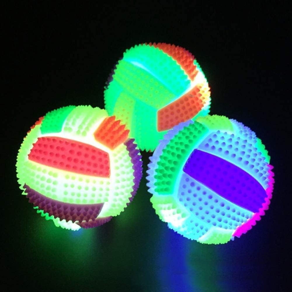 Glowing Ball Dog Toy Led Puppy Bouncy Chew Dog Ball Molar Toy Pet Color Light Ball Interactive Toys for Cats Small Dogs