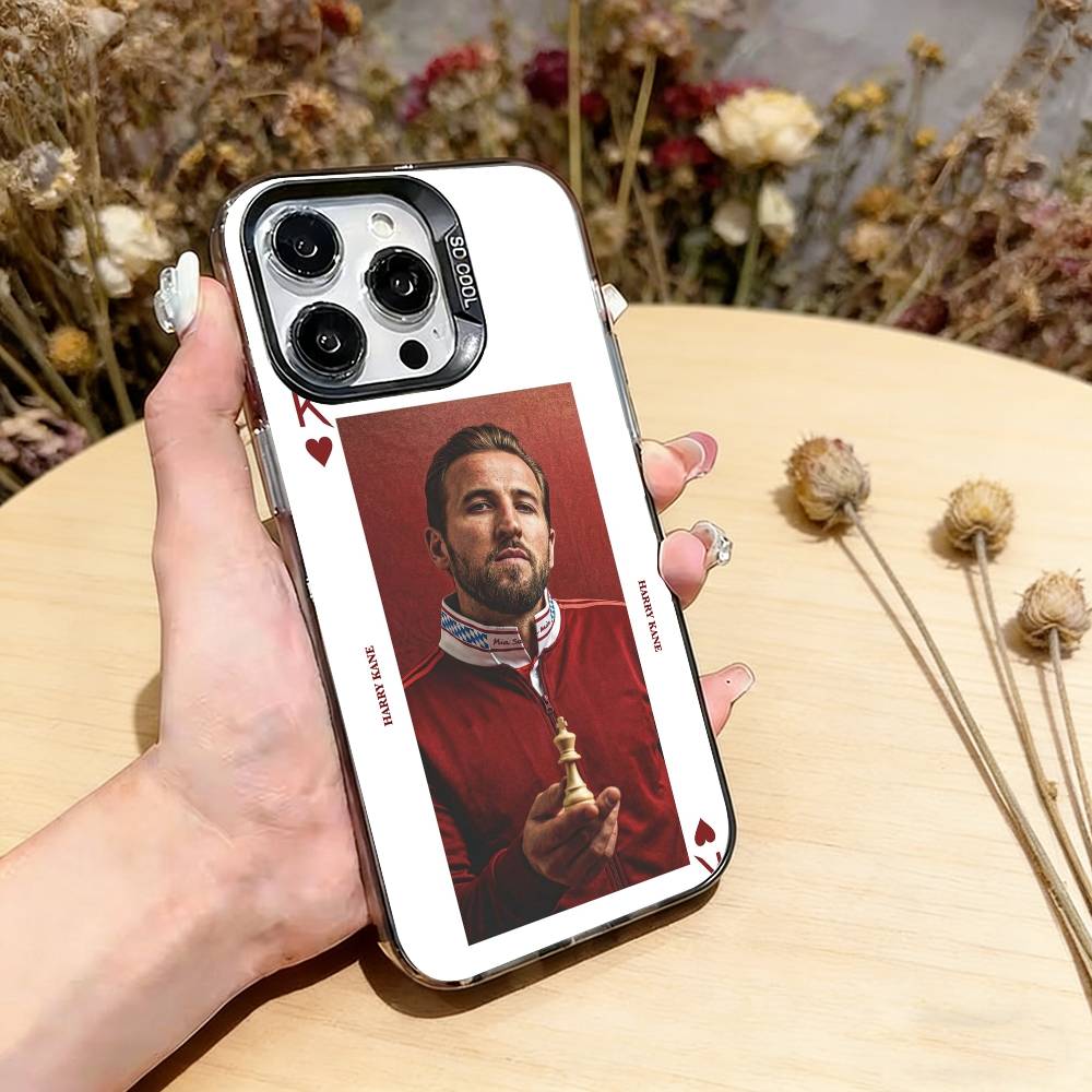 Football Star H-Harry Kane   Phone Case For iPhone 17,16,15,14,13,12,11 Plus,Pro Max,XS,Colorful Silver Phone case Funda Cover