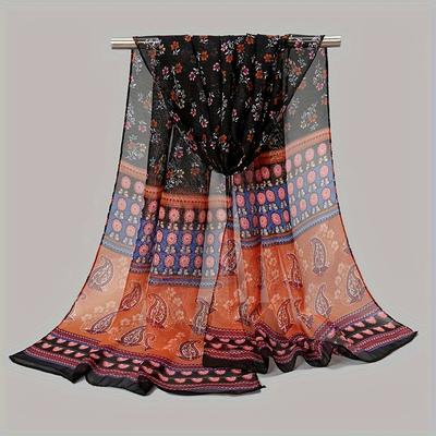 Fashion Printed Paisley Chiffon Hijab Scarf Women Pareo Lady Bandanas Beach Towels Summer Muslim Veil Wrap Female Foulard