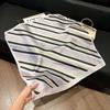 Fashion Black and White Printing Temperament Square Scarf Imitation Silk Korean Version Decorative Scarf Scarf Professional Decorative Shawl Silk Scar