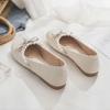 Pearl women's shoes flat-soled single shoes women's round head soft sole 2025 new French Mary Jane shallow mouth shoes