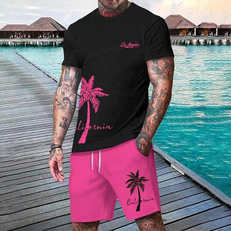 

3D-печатная мужская модная футболка с короткими рукавами Dopamine Beach Casual Shorts Set Soft and Comfortable S