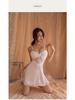 Ice Silk Lace Back Push-Up Nightgown - Spaghetti Strap Seductive Lingerie