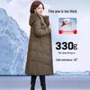 Brand Women's Long Genuine Goose Down Jacket - Super Thick Winter Coat for Middle-Aged & Elderly.