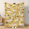 1pc Flannel Blanket Dinosaurs In Daily Life Lightweight Soft Comfortable And Warm Shawl/Nap Blanket/Sofa Blanket Suitable for All