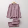 Netakara Pajama Perfect for Hospital Solid Long Double Suitable for and Long Long Pants Women's Set, Stays, Soft, Color, 100% Cotton, Sleeves, Gauze,