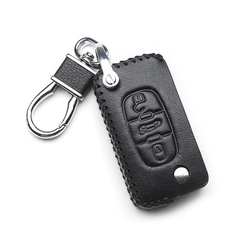 Genuine Leather Key Cover for Peugeot 308, 508, 408, 3008, 4008, 208 & Citroen Sega