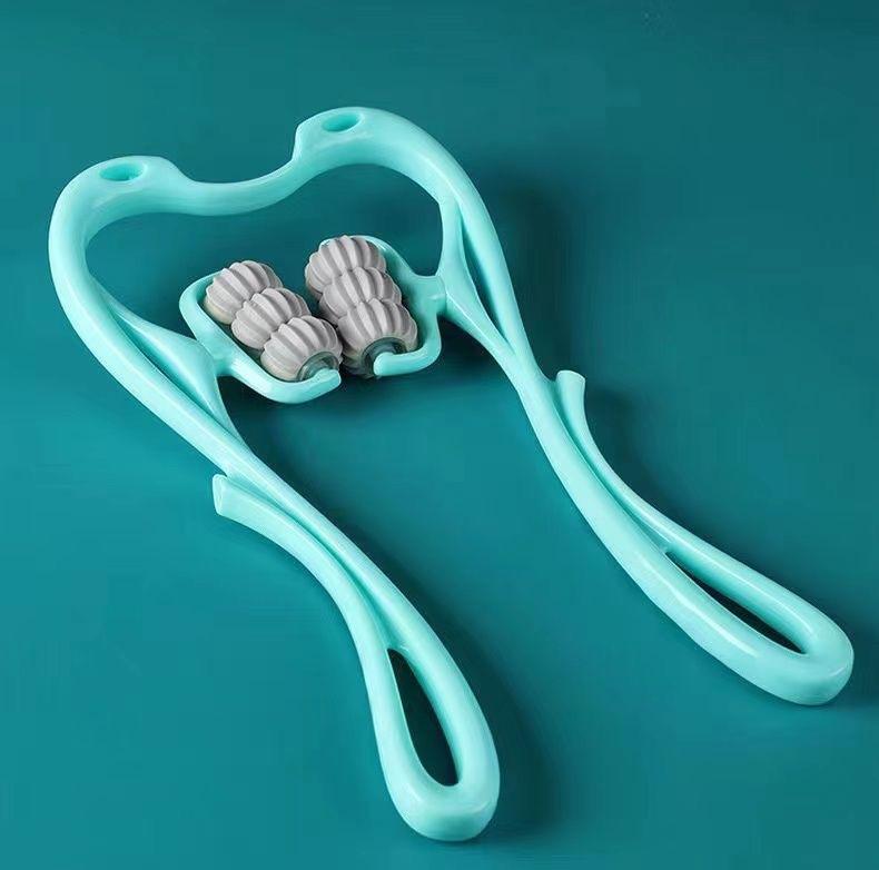 

Массажер для шеи ручной для плеч помогает с шариковым шиацу глубоким расслаблением мышц массажем облегчением боли пластиковая точечная терапия синий