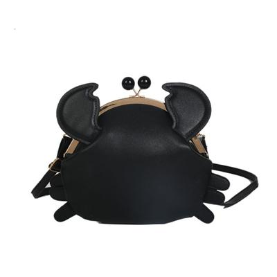 Nieuwste grappige krabvorm effen kleur dame kunstleer twist lock crossbody schoudertas