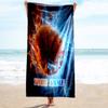 1PC Custom Name "Electric Basketball Flame" Beach Towel Highly Absorbent And Sand-Resistant Towel for Swimming, Pool, Yoga, And Travel Lightweight