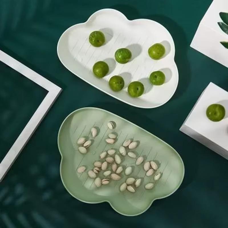 Creative Cloud Shaped Candy Snack Dry Fruits Plastic Plates Dishes Bowl Breakfast Tray Home Storage Kitchen Fruit Vegetable Tray