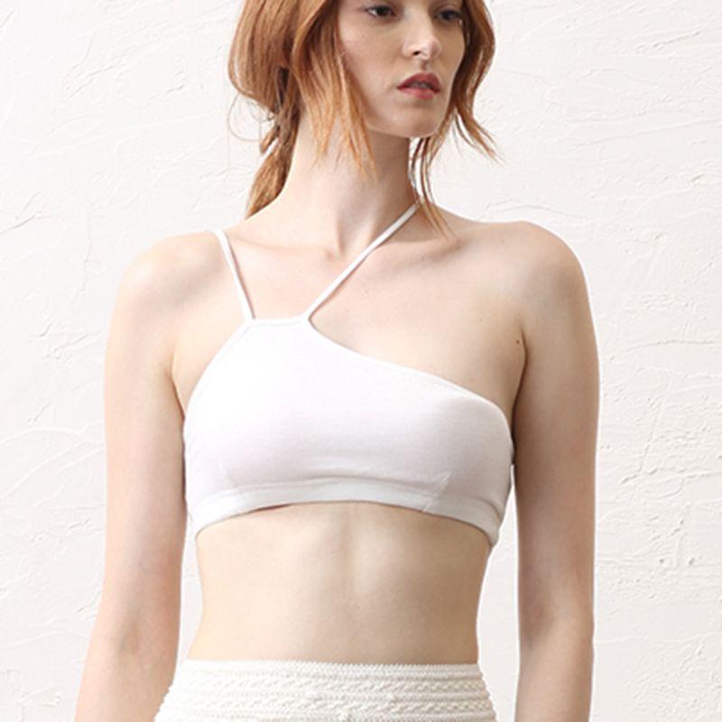 

Modal Scissors Hand European and American Asymmetric Halter Spaghetti Straps