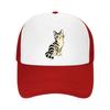 Playful Winking Tabby Pop Portrait Mesh Baseball Cap Casual Hat Outdoor  For Womens Unisex FeUnisex