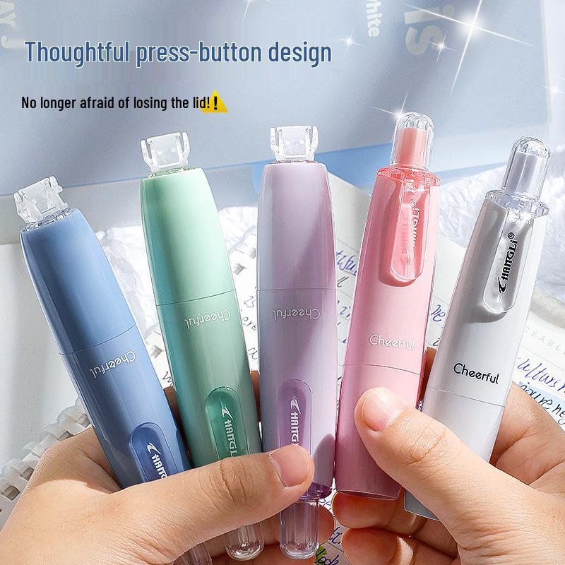 Rotatable Click-type Correction Tape with Replaceable Core – Stylish, Instagram-worthy Stationery for Students
