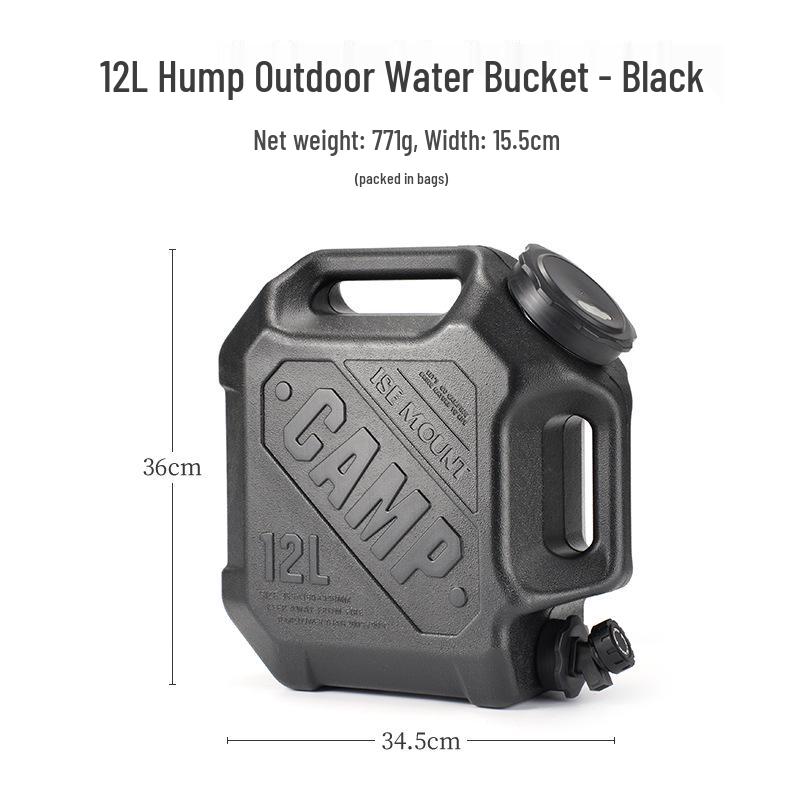 ISE MOUNT Outdoor Camel Hump 12L Handheld Water Tank with Faucet and Double Handle