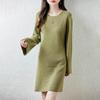 Women Sweater Dress 100% Wool MODERN NEW SAGA O-neck Knit Long Pullover Winter Jumpers Wool Long Dress Female