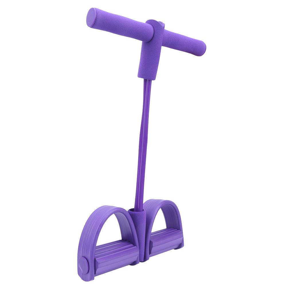 2 Tube Foot Pedal Pull Rope Elastic Leg Puller SitUp Abdominal Fitness Training Equipment(Purple )