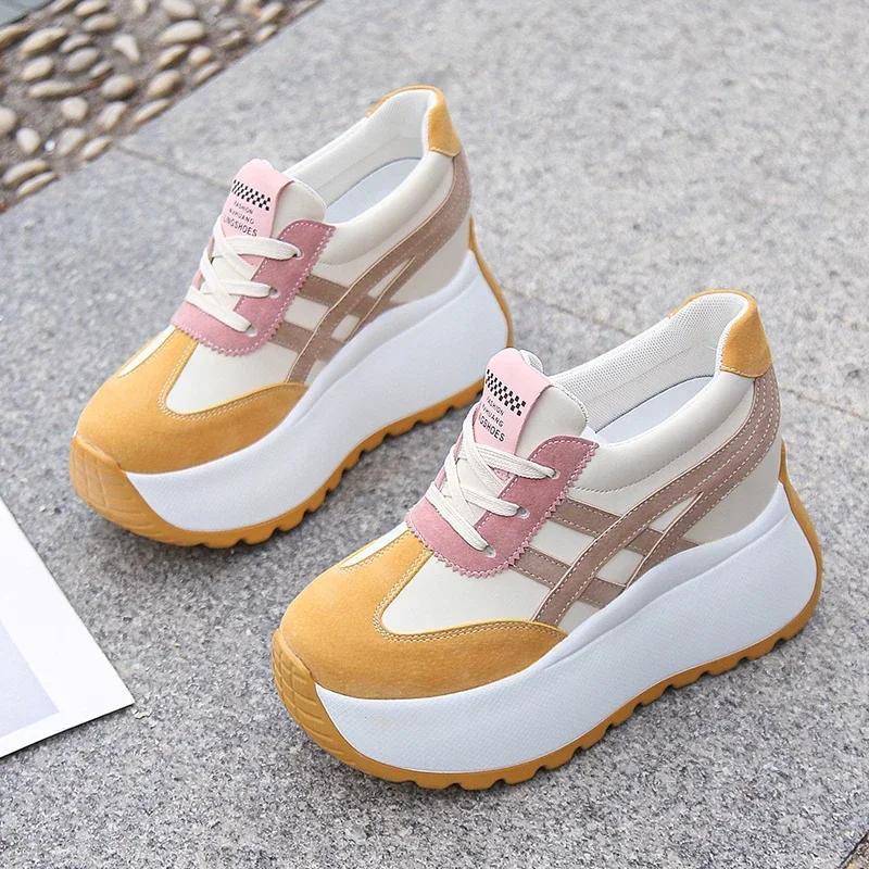 Fashion Autumn Chunky Sneakers Fashion Women Shoes Breathable Female Sport Shoes Casual 10CM Platform Sneakers Woman Zapatillas De Mujer