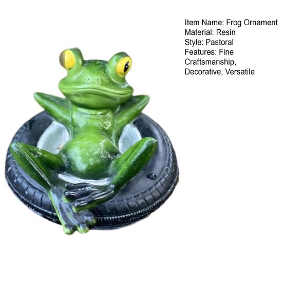Resin Frog Ornament Floating Water View Sculpture Fish Tank Frog Decoration Garden Pond Pool Ornament Outdoor Decor