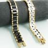 Gold Color Stainless Steel with White/Black Ceramic & Hematite Beads Bracelets for Men Romantic Jewelry Gift for Boyfriend Male