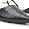Casual pointed two sandals, new stone pattern flats for women, flat heels for women