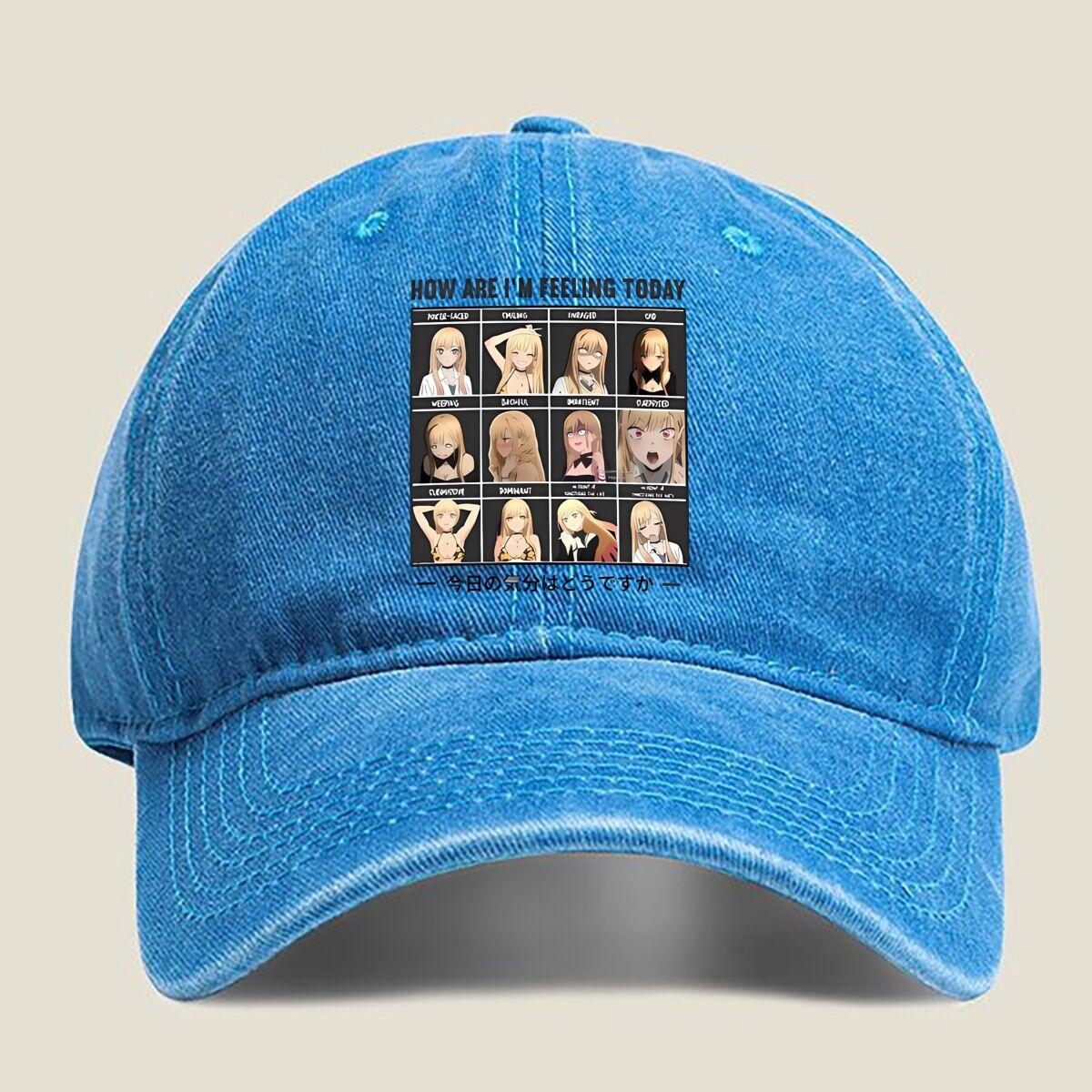 

Anime Mood Chart Fashion Washed Baseball Cap Hat Outdoor Activities One Size озеро синього кольору