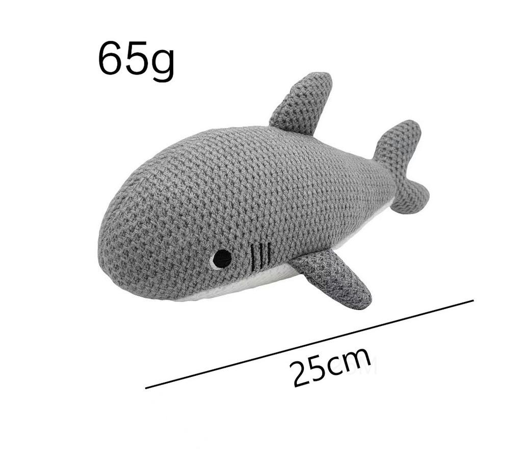 Bunny Knitted Cute Shark Plush Toy Stuffed Animal For Infants And Toddler Play