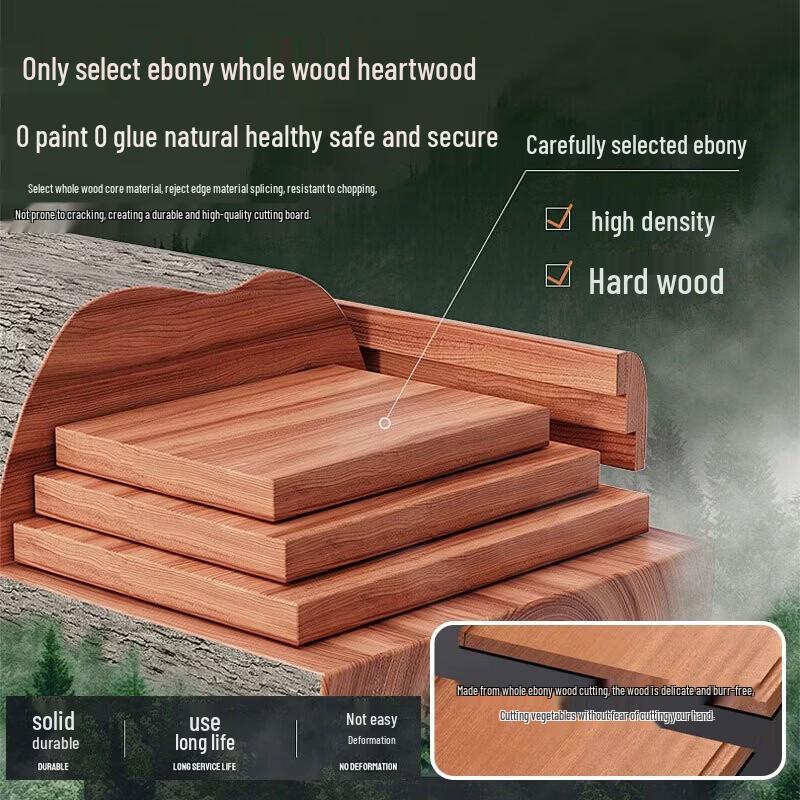 Kobach Double-Sided Ebony Wood Cutting Board