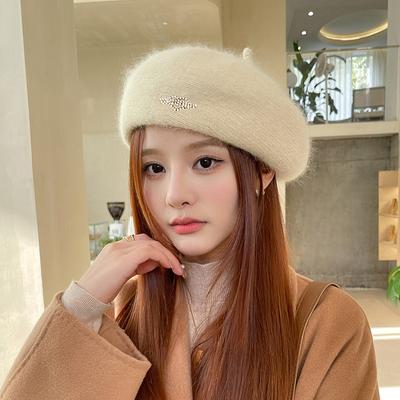 Wool Beret Winter Hats Women Flat Cap Knit 100% Cashmere Hats Lady Girl Berets Hat Painter Hat