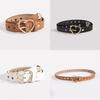 Love Heart Shape Hollow Belt With Metal Pin For Trendy Office Style