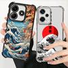 Japanese Wave Kanagawa Surfing Plating Phone Case For Xiaomi Redmi Note 14 15 Pro Plus 13 12 11 11S 11T 10 9S 9 5G Anti-Fall Air