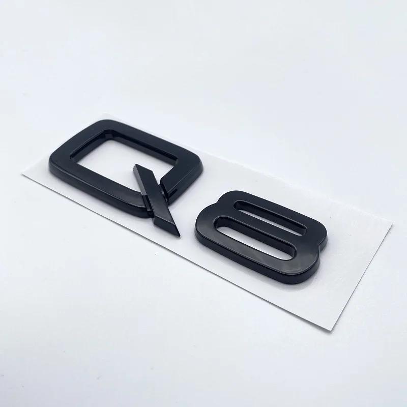 ABS Numbers Letters Q2 Q3 Q4 Q5 Q6 Q7 Q8 Emblem for Audi Q series Car Fender Trunk Rear Logo Sticker Black Silver Accessories