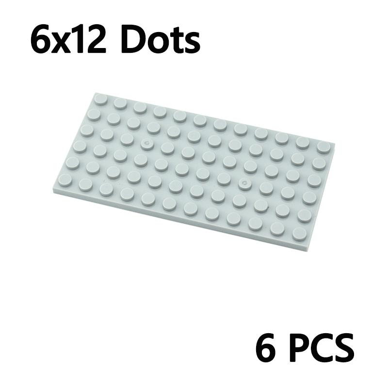 6Pcs 6x12 Dots Thin Base Plate Building Blocks Baseplate Create Classic MOC Bricks Construction Parts Compatible With 3028 Toys