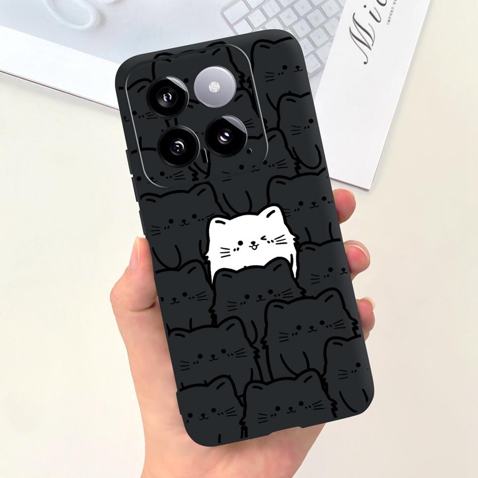 For Xiaomi 14 Phone Case Xiaomi Mi 14 5G Mi14 2024 Cute Cat Cartoon Jelly Silicon Soft Protective Back Cover