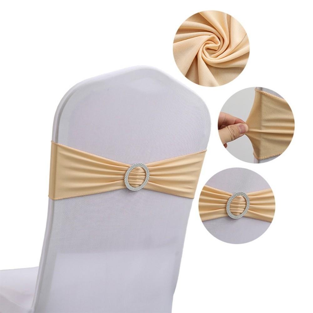 Spandex Stretch Chair Sashes Buckle Slider Universal Fit Chair Ties Anti Slip Elastic Chair Cover Bands