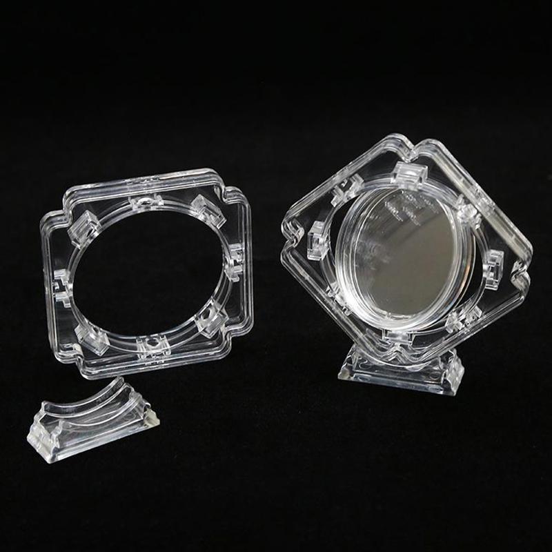 Clear Plastic Rotatable Coin Display Stand, 45Mm Round Commemorative Coin Holder, Collectible Card Chuck Showcase