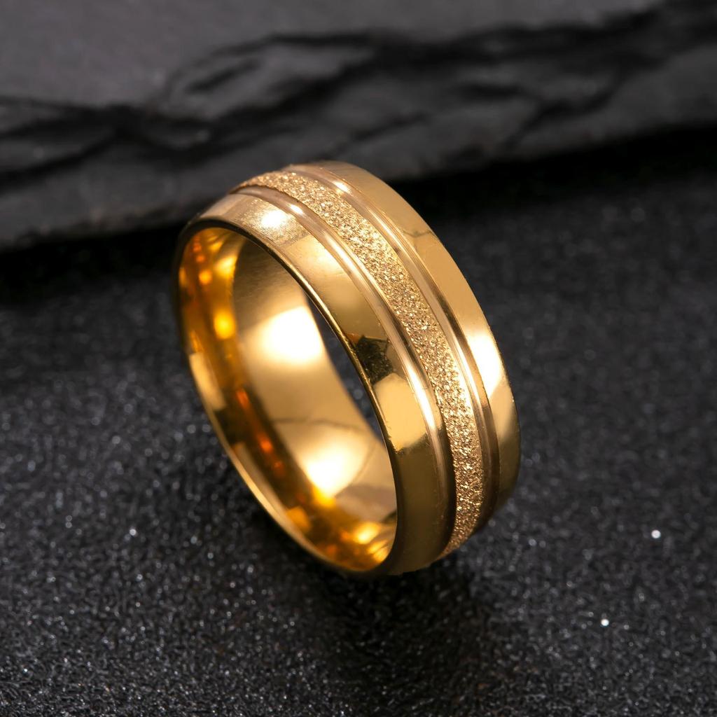 New Titanium Steel Ring: Frosted, Rotatable, Hip Hop Style, Stainless Steel Jewelry Set